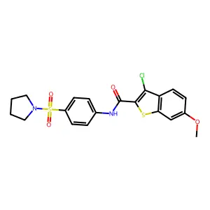 3-CHLORO-6-METHOXY-N-[4-(PYRROLIDINE-1-SULFONYL)PHENYL]-1-BENZOTHIOPHENE-2-CARBOXAMIDE structure