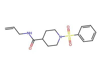 N-allyl-1-(phenylsulfonyl)-4-piperidinecarboxamide structure