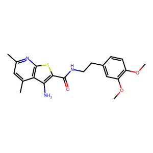 3-amino-N-[2-(3,4-dimethoxyphenyl)ethyl]-4,6-dimethylthieno[2,3-b]pyridine-2-carboxamide structure