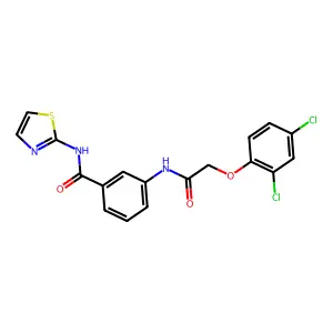 3-[[2-(2,4-dichlorophenoxy)acetyl]amino]-N-(1,3-thiazol-2-yl)benzamide structure
