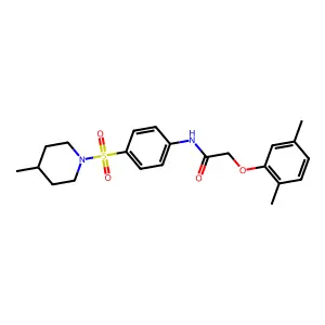 2-(2,5-dimethylphenoxy)-N-{4-[(4-methylpiperidin-1-yl)sulfonyl]phenyl}acetamide structure