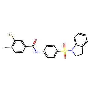 3-bromo-N-[4-(2,3-dihydro-1H-indol-1-ylsulfonyl)phenyl]-4-methylbenzamide structure