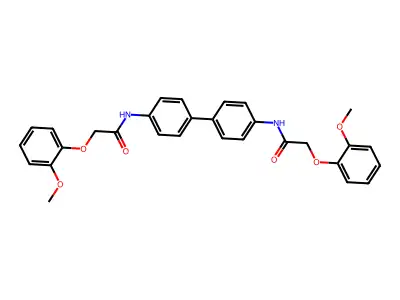 2-(2-methoxyphenoxy)-N-[4-[4-[[2-(2-methoxyphenoxy)acetyl]amino]phenyl]phenyl]acetamide structure