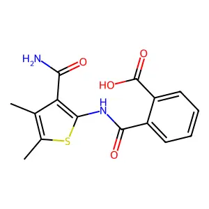 2-[(3-Carbamoyl-4,5-dimethylthiophen-2-yl)carbamoyl]benzoic acid structure