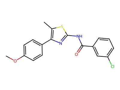 3-chloro-N-[4-(4-methoxyphenyl)-5-methyl-1,3-thiazol-2-yl]benzamide structure