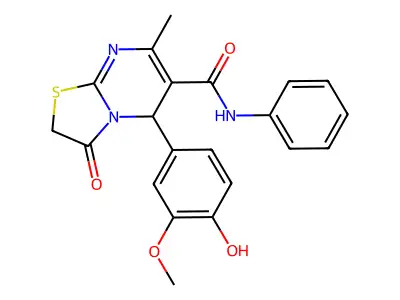 5-(4-Hydroxy-3-methoxyphenyl)-7-methyl-3-oxo-N-phenyl-3,5-dihydro-2H-thiazolo[3,2-a]pyrimidine-6-carboxamide structure