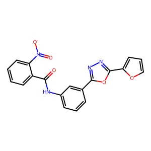 N-[3-[5-(furan-2-yl)-1,3,4-oxadiazol-2-yl]phenyl]-2-nitrobenzamide structure