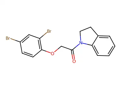 2-(2,4-Dibromophenoxy)-1-indolinylethan-1-one structure