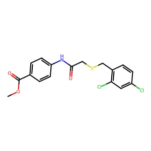 Methyl 4-({[(2,4-dichlorobenzyl)sulfanyl]acetyl}amino)benzoate structure
