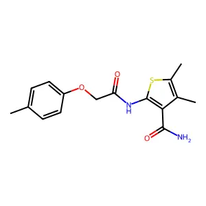 4,5-Dimethyl-2-{[(4-methylphenoxy)acetyl]amino}thiophene-3-carboxamide structure