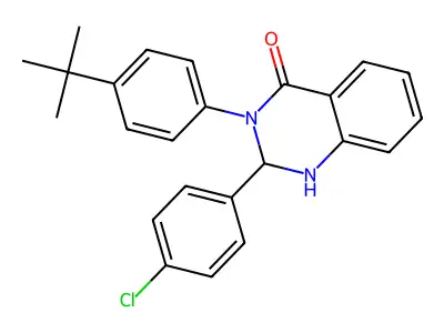 3-(4-tert-butylphenyl)-2-(4-chlorophenyl)-2,3-dihydro-4(1H)-quinazolinone structure