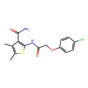2-{[(4-Chlorophenoxy)acetyl]amino}-4,5-dimethyl-3-thiophenecarboxamide structure
