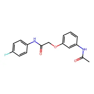 2-[3-(acetylamino)phenoxy]-N-(4-fluorophenyl)acetamide structure