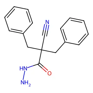 2-Benzyl-2-cyano-3-phenylpropanehydrazide structure