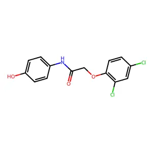 2-(2,4-dichlorophenoxy)-N-(4-hydroxyphenyl)acetamide structure