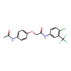 2-(4-acetamidophenoxy)-N-[4-chloro-3-(trifluoromethyl)phenyl]acetamide structure