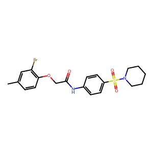 2-(2-bromo-4-methylphenoxy)-N-[4-(piperidin-1-ylsulfonyl)phenyl]acetamide structure