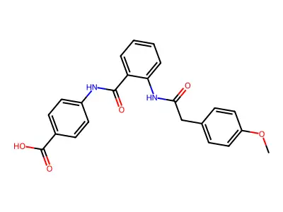 4-{[(2-{[(4-Methoxyphenyl)acetyl]amino}phenyl)carbonyl]amino}benzoic acid structure