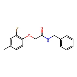 N-benzyl-2-(2-bromo-4-methylphenoxy)acetamide structure