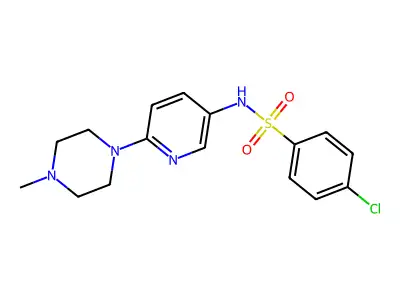4-chloro-N-[6-(4-methylpiperazino)-3-pyridinyl]benzenesulfonamide structure