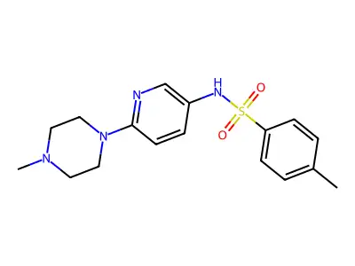4-methyl-N-[6-(4-methylpiperazino)-3-pyridinyl]benzenesulfonamide structure