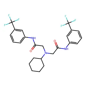 2,2'-(Cyclohexylazanediyl)bis{N-[3-(trifluoromethyl)phenyl]acetamide} structure