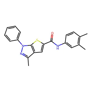 N-(3,4-dimethylphenyl)-3-methyl-1-phenyl-1H-thieno[2,3-c]pyrazole-5-carboxamide structure