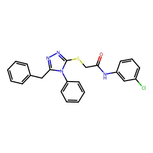 2-((5-Benzyl-4-phenyl-4H-1,2,4-triazol-3-yl)thio)-N-(3-chlorophenyl)acetamide structure