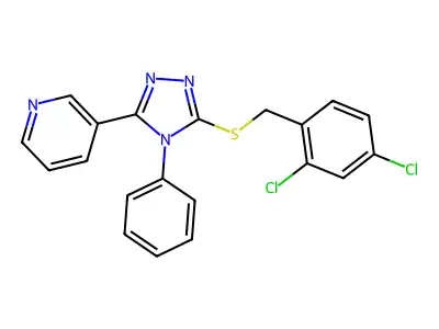 3-(5-((2,4-Dichlorobenzyl)thio)-4-phenyl-4H-1,2,4-triazol-3-yl)pyridine structure