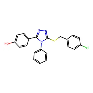 4-(5-((4-Chlorobenzyl)thio)-4-phenyl-4H-1,2,4-triazol-3-yl)phenol structure