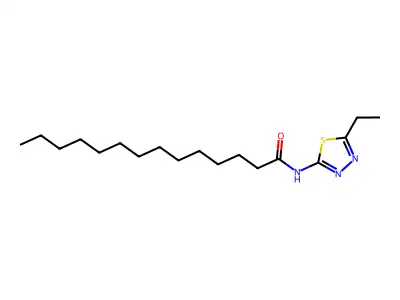 N-(5-ethyl-1,3,4-thiadiazol-2-yl)tetradecanamide structure