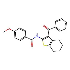 N-(3-benzoyl-4,5,6,7-tetrahydro-1-benzothiophen-2-yl)-4-methoxybenzamide structure