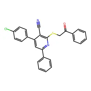 4-(4-Chlorophenyl)-2-phenacylsulfanyl-6-phenylpyridine-3-carbonitrile structure