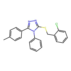 3-[(2-Chlorophenyl)methylsulfanyl]-5-(4-methylphenyl)-4-phenyl-1,2,4-triazole structure
