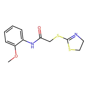 2-(4,5-dihydro-1,3-thiazol-2-ylsulfanyl)-N-(2-methoxyphenyl)acetamide structure