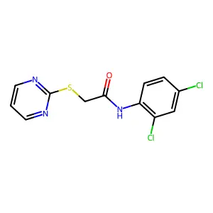 N-(2,4-dichlorophenyl)-2-(pyrimidin-2-ylsulfanyl)acetamide structure