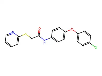 N-[4-(4-chlorophenoxy)phenyl]-2-pyridin-2-ylsulfanylacetamide structure