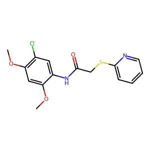 N-(5-chloro-2,4-dimethoxyphenyl)-2-(pyridin-2-ylsulfanyl)acetamide structure