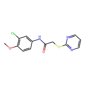 N-(3-chloro-4-methoxyphenyl)-2-pyrimidin-2-ylsulfanylacetamide structure