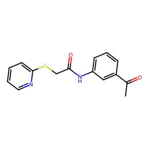 N-(3-acetylphenyl)-2-pyridin-2-ylsulfanylacetamide structure