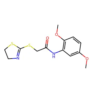 2-(4,5-dihydro-1,3-thiazol-2-ylsulfanyl)-N-(2,5-dimethoxyphenyl)acetamide structure