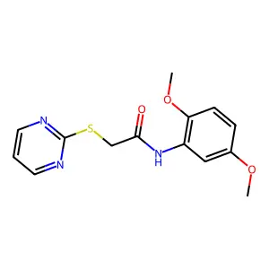 N-(2,5-dimethoxyphenyl)-2-pyrimidin-2-ylsulfanylacetamide structure
