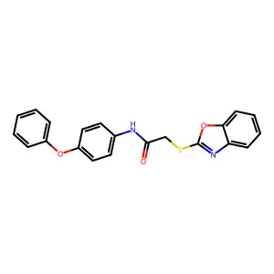 2-(1,3-benzoxazol-2-ylsulfanyl)-N-(4-phenoxyphenyl)acetamide structure