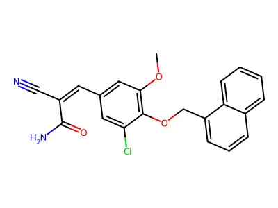 3-{3-Chloro-5-methoxy-4-[(naphthalen-1-yl)methoxy]phenyl}-2-cyanoprop-2-enamide structure