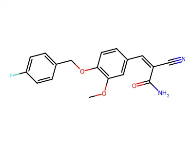 2-Cyano-3-{4-[(4-fluorophenyl)methoxy]-3-methoxyphenyl}prop-2-enamide structure