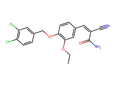 (Z)-2-cyano-3-[4-[(3,4-dichlorophenyl)methoxy]-3-ethoxyphenyl]prop-2-enamide structure