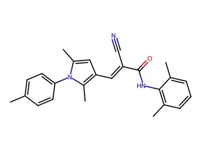 (E)-2-cyano-3-[2,5-dimethyl-1-(4-methylphenyl)pyrrol-3-yl]-N-(2,6-dimethylphenyl)prop-2-enamide structure