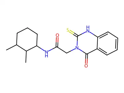 N-(2,3-dimethylcyclohexyl)-2-(4-oxo-2-sulfanylidene-1H-quinazolin-3-yl)acetamide structure