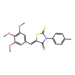 (Z)-2-thioxo-3-(p-tolyl)-5-(3,4,5-trimethoxybenzylidene)thiazolidin-4-one structure