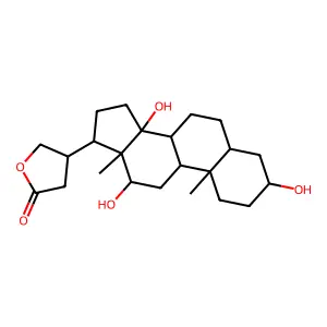 Cardanolide, 3,12,14-trihydroxy-, (3beta,5beta,12beta)- structure